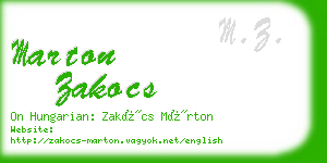 marton zakocs business card